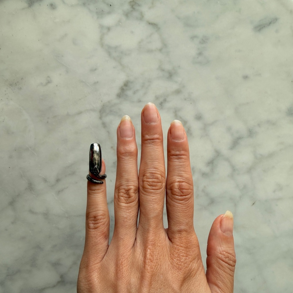 Bijules Pinkie Nail Ring Black Gold Seen on Beyonce